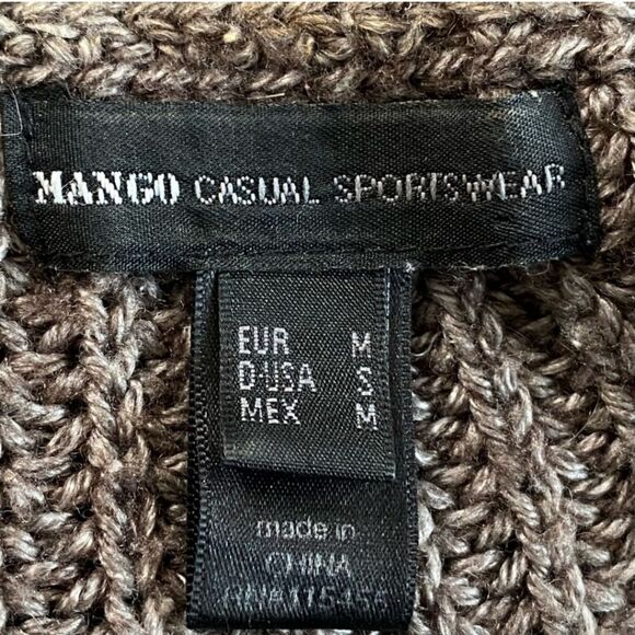 Mango Taupe Ribbed Crew Neck Sweater Women Size S - Picture 3 of 9